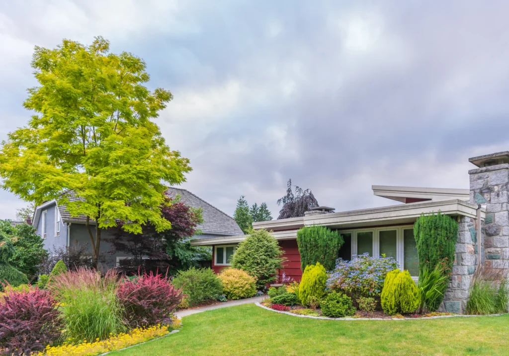 beautiful front yard landscape