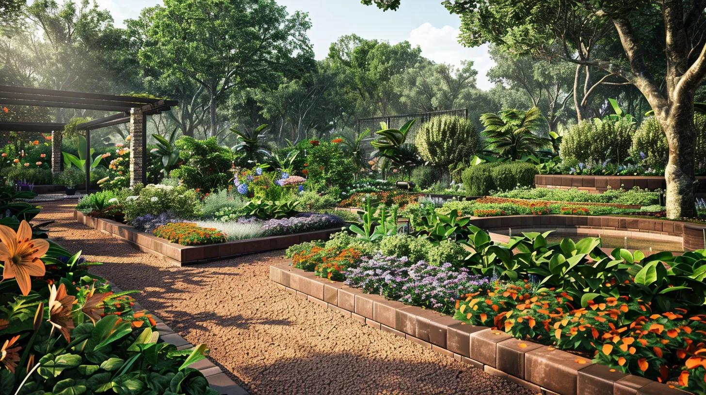 Sustainable garden featuring native plants and eco-friendly irrigation systems