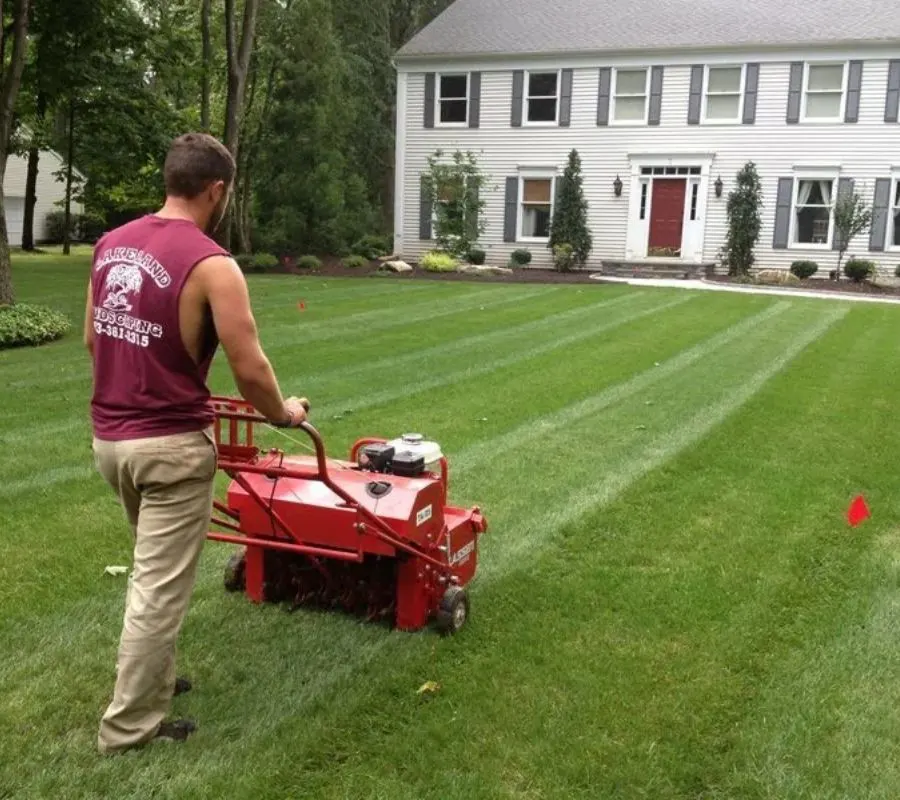 Garden maintenance in Denville, NJ — planted beds near a Denville lake community