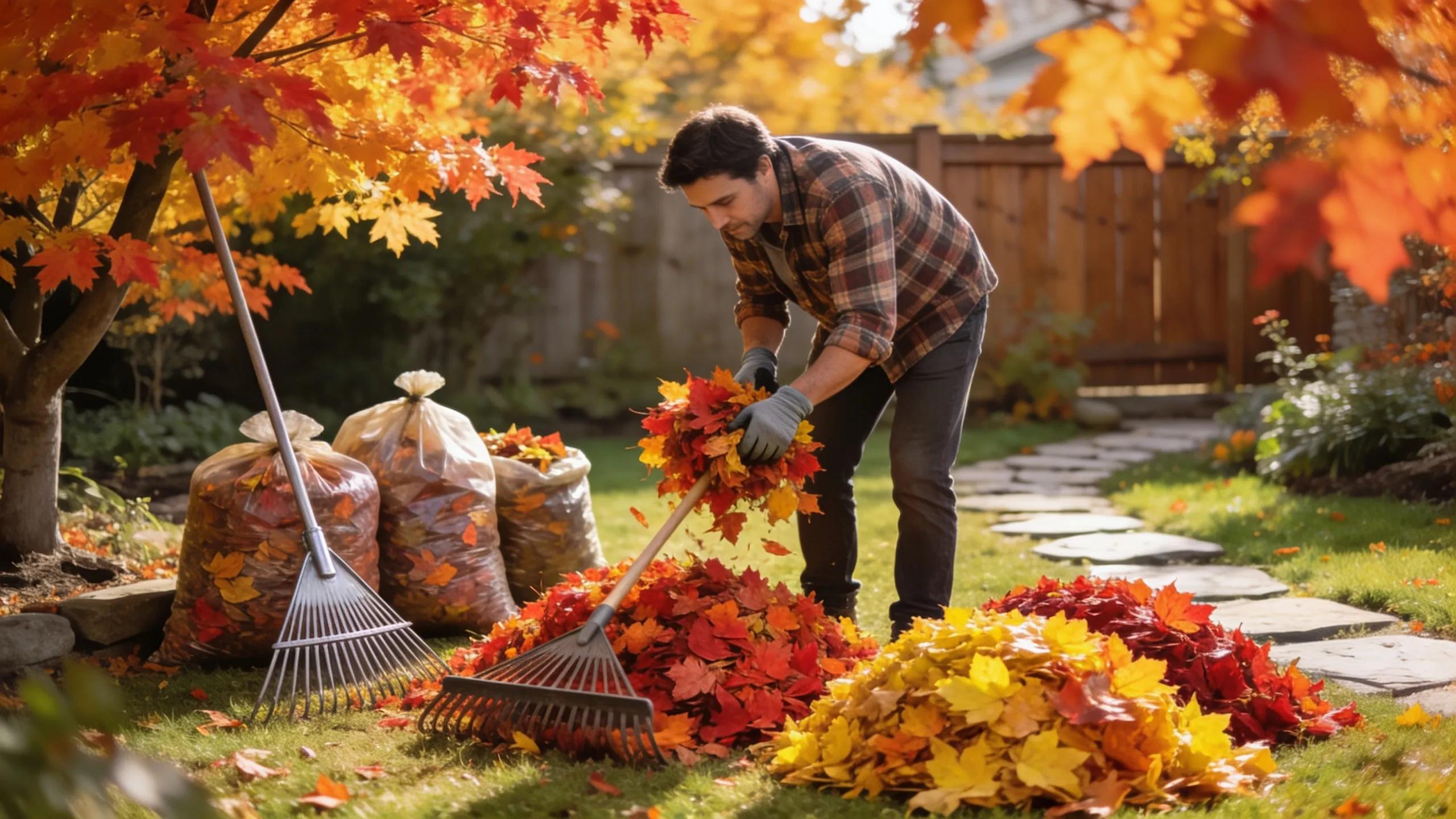Autumn garden cleanup on a Roxbury, NJ property