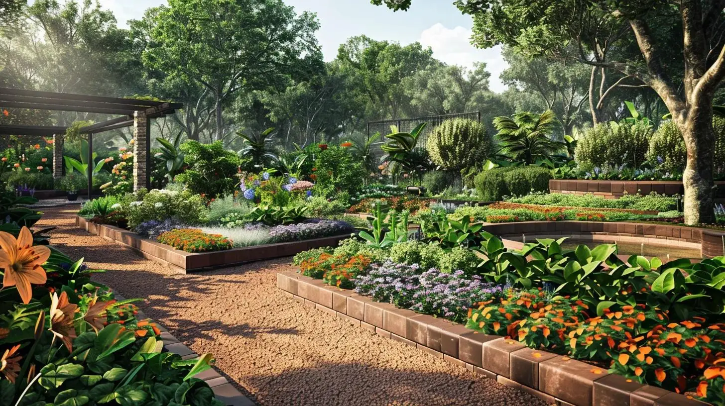 Garden landscape featuring diverse native plants, designed for sustainable gardening and promoting biodiversity in Morris County.